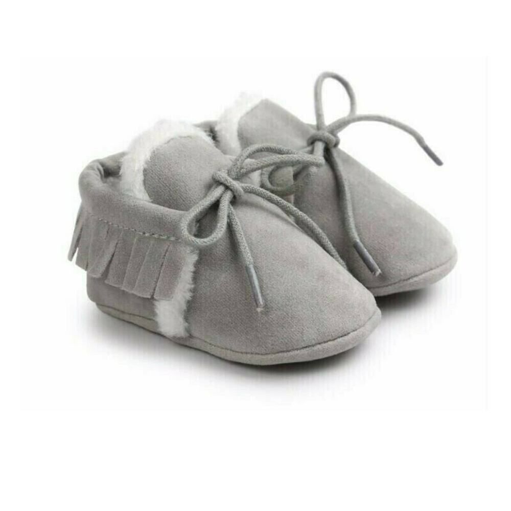 Slip On Moccasins Shoes Newborn Baby Boy Girl Fringe Crib Shoes NEW 12-18 Months